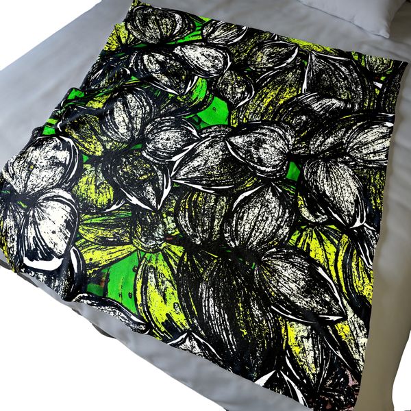 Black Leaves Light Weight Fleece Blanket