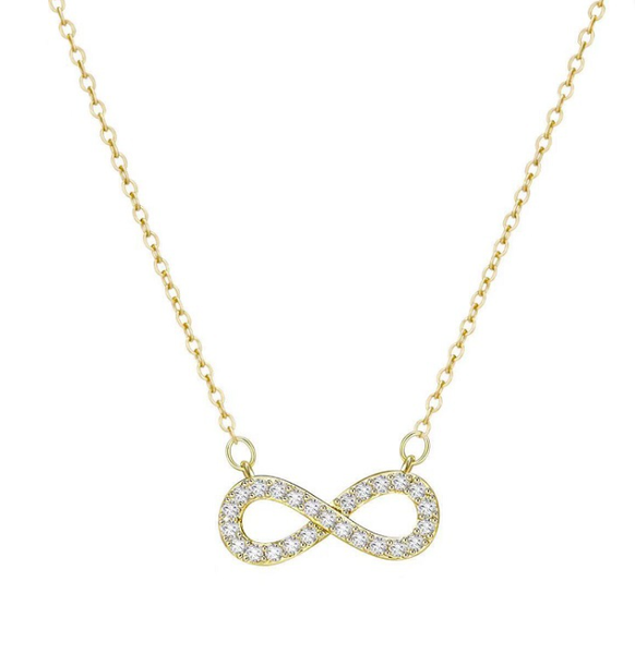 Lucky 8 Infinity Necklace - Dainty Sparkling Zircon Pendant - Versatile