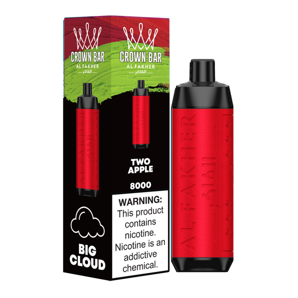 Al Fakher - Crown Bar 8000 puff disposable rechargeable vape - Two Apple