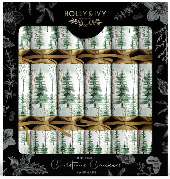 Holly &amp; Ivy Christmas Crackers - Emerald Trees