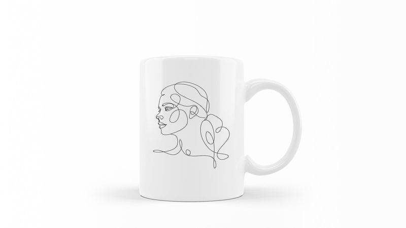 Designer Line Art Coffee Mug - Beauty 25