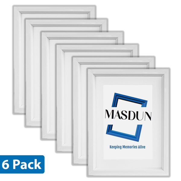 Masdun Metallica Picture Frames - 6 Pack - for Home, Office Decor, Photos