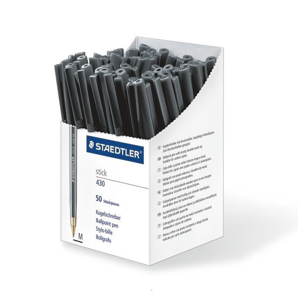 STAEDTLER Stick Ballpoint Pen Medium Black 50s