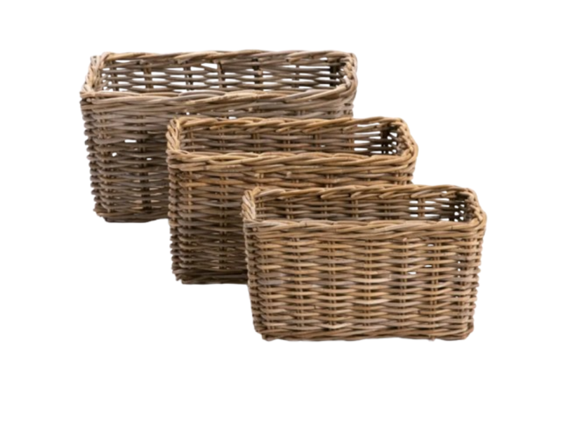 3-Piece Kubu Woven Storage Baskets - Stylish &amp; Durable