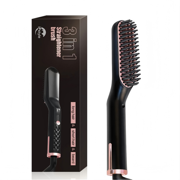 Men's Electric Beard Straightener Negative Ion Hair Straightening Brush