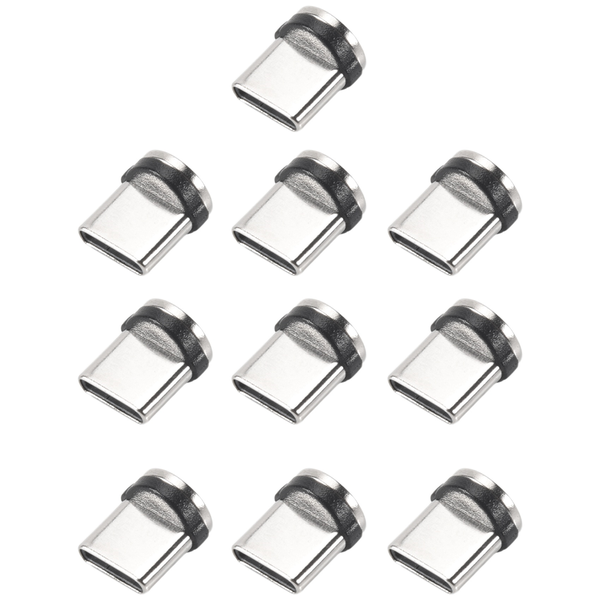 10Pc Round Magnetic Cable Plug 8 Pin Type-C Plugs