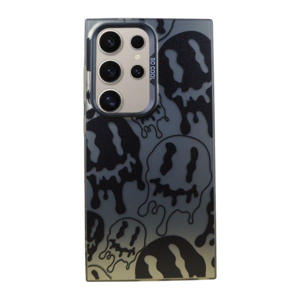 Melted Smiley Phone Case Compatible Samsung Galaxy S24 Ultra - Silver