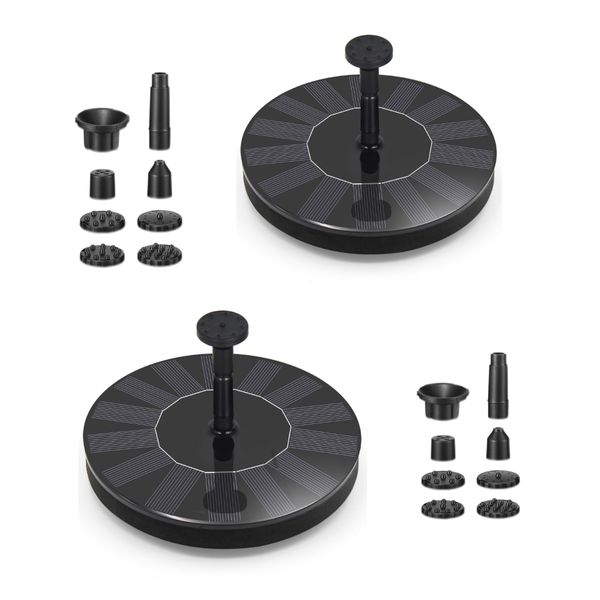 2 Packs Solar Fountain Watering with 6 Nozzle Floating Solar Fountain Panel