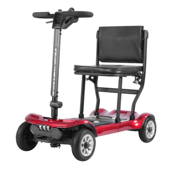 Foldable Electric Mobility Scooter with Seat &amp; Headlight - Red