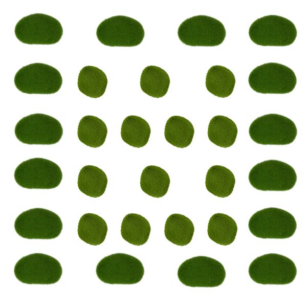 Garden Home Decorative Artificial Green Moss Covered Stones Set of 30 - 5cm