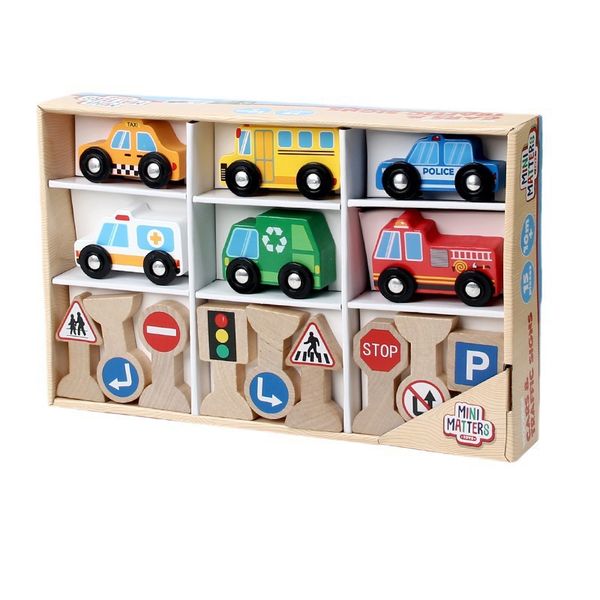 Children's car model, traffic sign, building block, educational toy car
