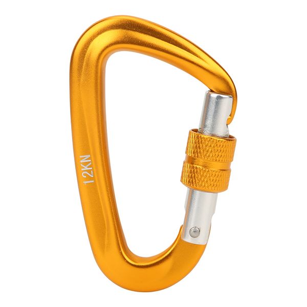 12KN Golden Auto-Lock Climbing Carabiner Keychain