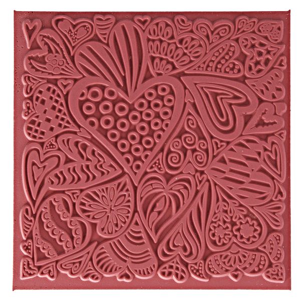 Cernit Texture PlatePlate - 9x9cm - Hearts