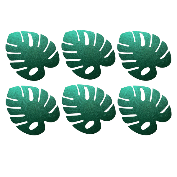 Glitter Tropical Palm Leaves Decorations (Pack of 6) 35cm x 30cm