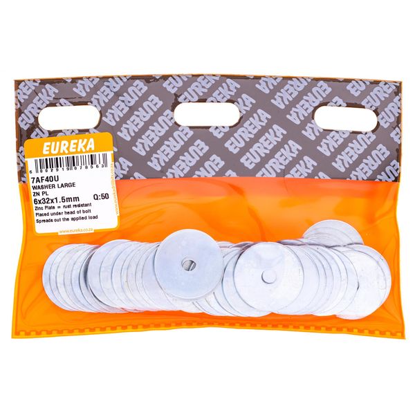 EUREKA Large Body Washer Zinc Plated 6 x 32 x 1.5mm Q:50 7AF40U