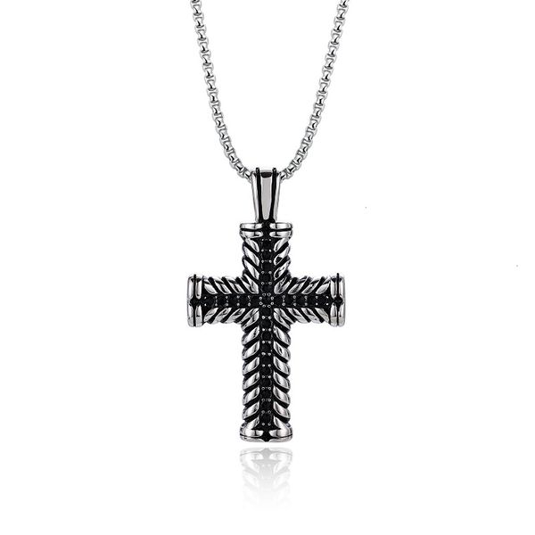 Dhia Black Stone Cross for Men