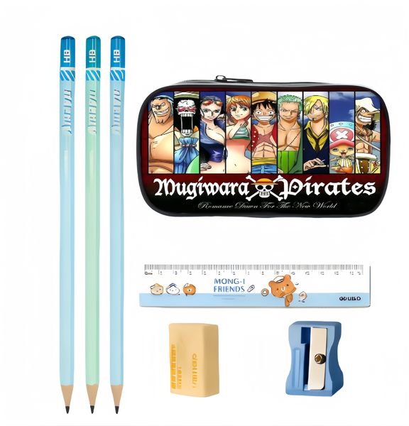 One Piece Anime Mugiwara Pirates Pencil Case - Large Capacity School Bag
