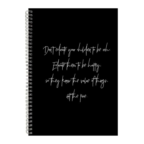 Happy A4 Notebook Spiral Lined Motivational Saying Graphic Notepad Gift 154