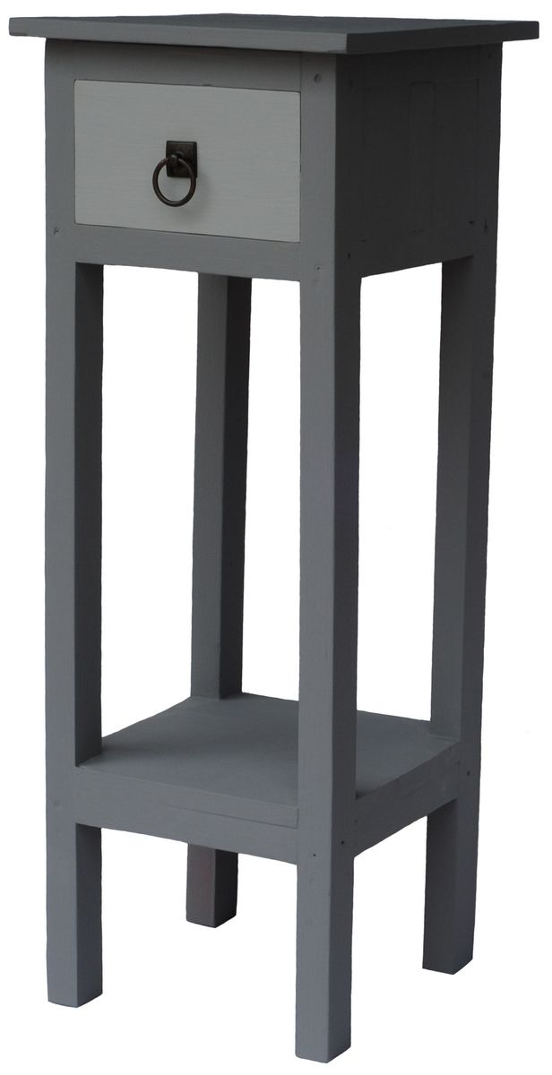 GC Juliet1 Tall Slim Accent Table with 1 Drawer & Shelf Stand Wood