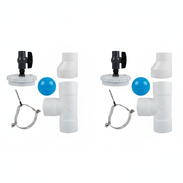 PVC Gutter First Flush DIY Kit for Rainwater Harvesting - 2 Pack