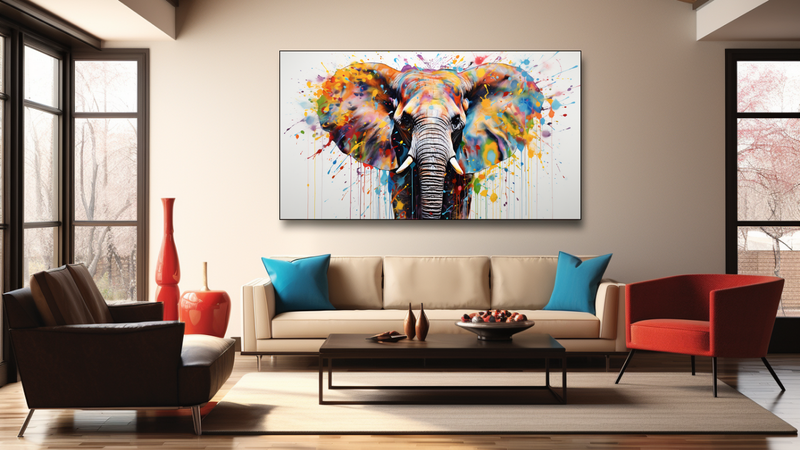 Canvas Wall Art - Wildlife Wonderland Elephant Abstract - HD0214
