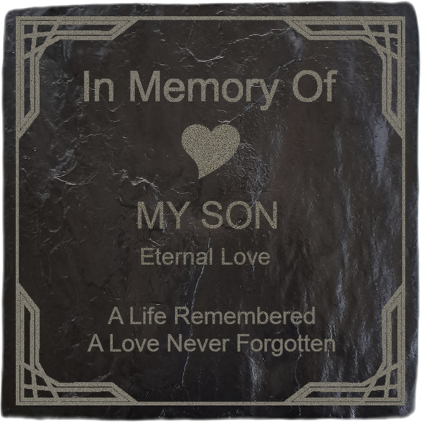 Slate Memorial Stone Remembering My Son image