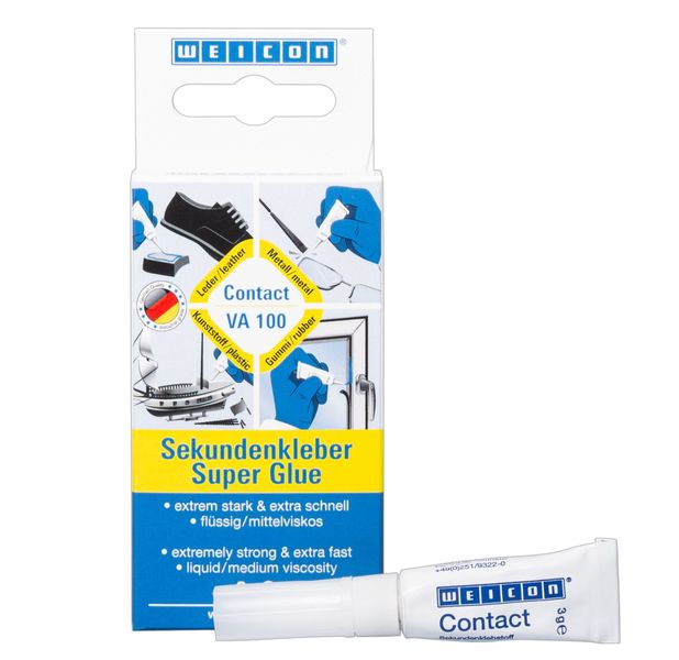 WEICON Contact VA 100 |3 g |Superglue, Transparent, Medium Viscosity, Wood