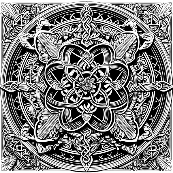 iColor Large Coloring Poster - Silver Spear Celtic Mandala