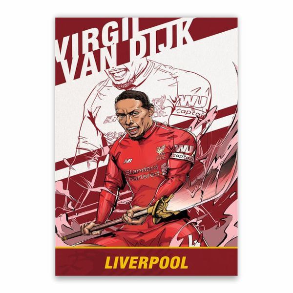 Virgil Van Dijk Cartoon Poster - A1