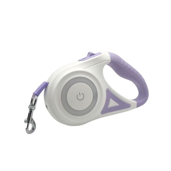 Retractable Dog Leash with Bright LED Flashlight - Orange