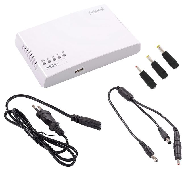 TechnopaQt Wifi ,Router Backup Power -DC Mini UPS + long AC and DC cable