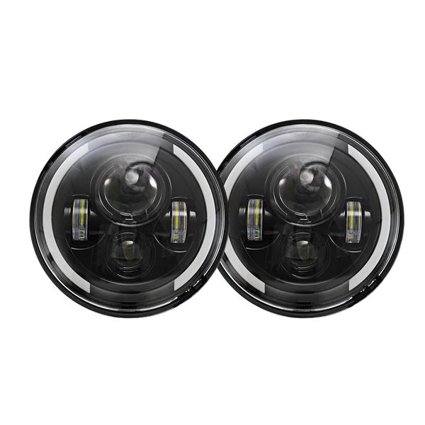 2 Pcs 7" 40W LED Headlights H4 H13 Hi-Lo Beam for Jeep
