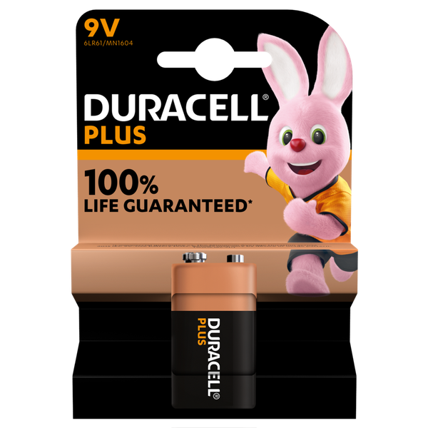 Duracell Plus 9V Alkaline Batteries - 1 Pack (Parallel Import)