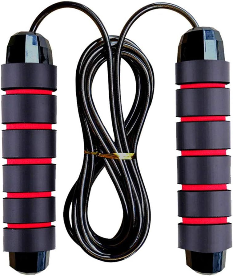 Skipping Rope Adjustable Jumping Rope Workout with Memory Foam Handles ...