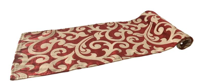 Burgundy &amp; Tan Table Runner