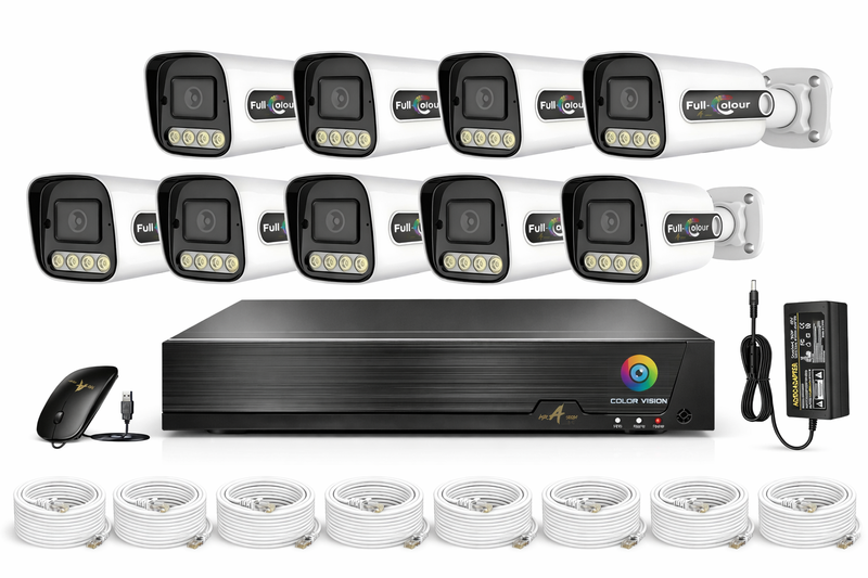 CCTV IP Camera 4MP CCTV Kit-8 Channel NVR Full Color Night Vision Outdoor