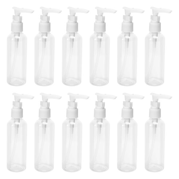 12 Pack 3.4Oz Transparent Bottles for Water, Massage Oil, Shampoo