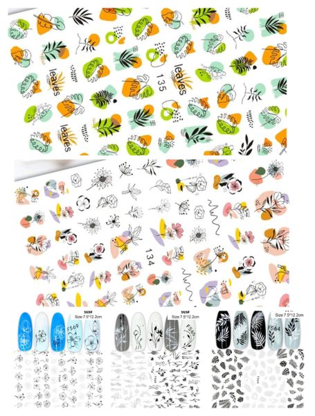 Nail Art Stickers - Self-Adhesive Floral