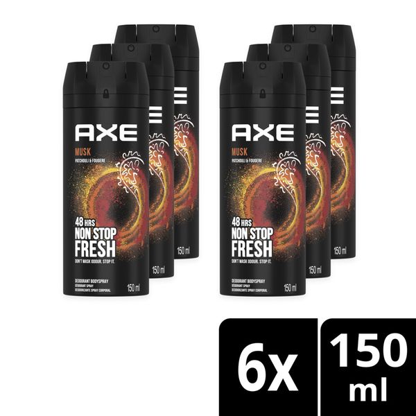AXE Musk Aerosol Deodorant Body Spray 6x150ml