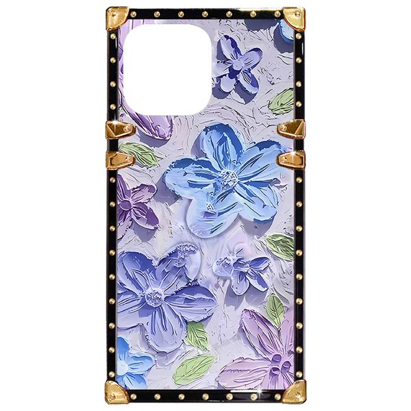 Flower Pattern Square Phone Case Compatible With iPhone 11, 12, 13, 14, 15, 16 And 17