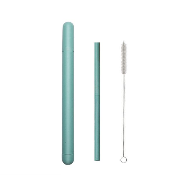 Green Reusable coffee and juice straws