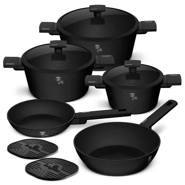 Berlinger Haus 10-Piece Titan Pro Non-Stick Cookware Set - Matte Black