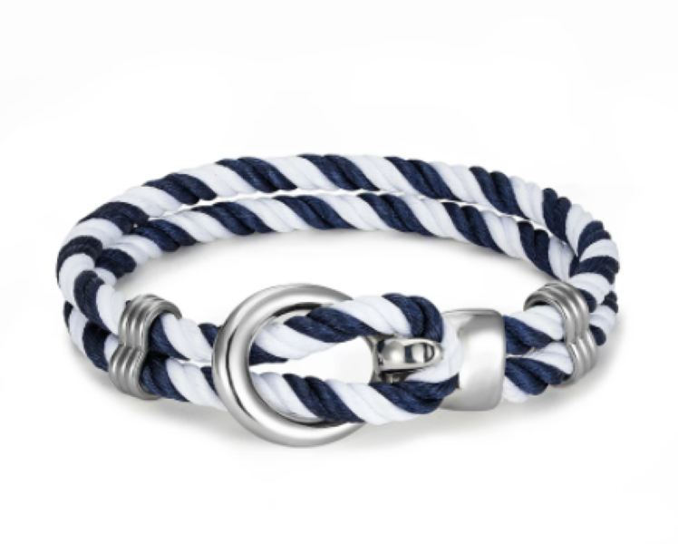Men's/Women's Nautical Survival Rope Chain Bracelet- Blue/White