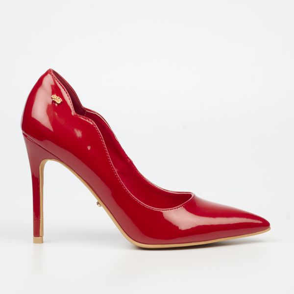 Miss Black Lola 1 Women Faux Patent High Heel Courts - Red
