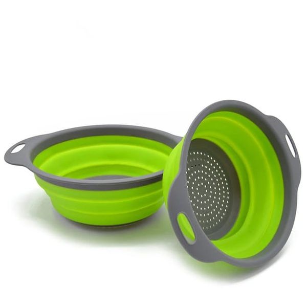 2 Piece Of Foldable Water Collapsible Colander Strainer