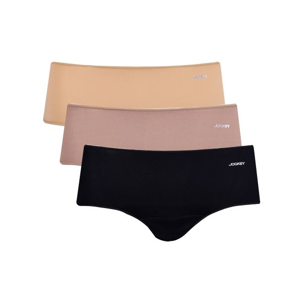 Jockey Women's 3 Pack Boyleg Underwear - Black, Brown &amp; Nylon