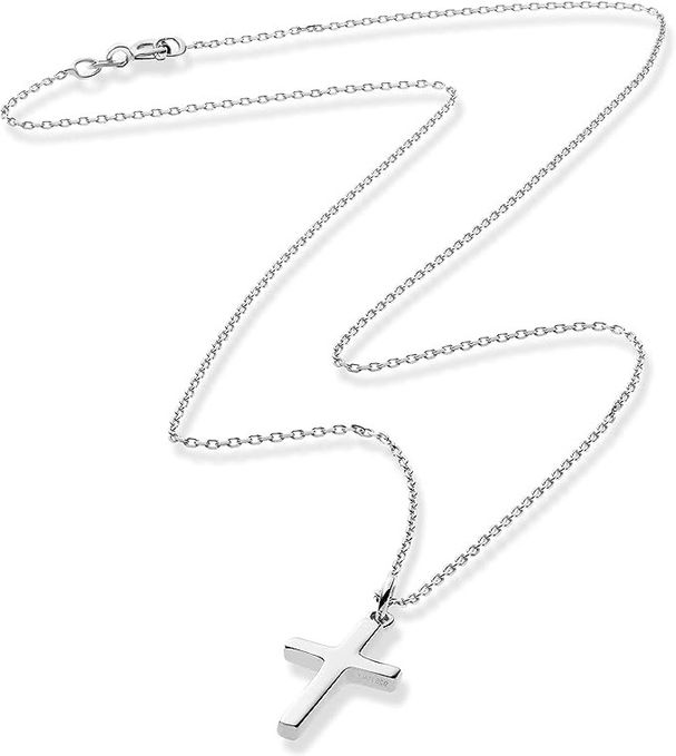 Dainty small ladies or children cross pendant on chain necklace ...