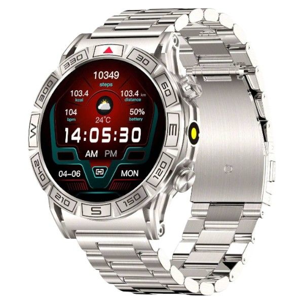 Water Resistant Smartwatch With Remote Control Camera - Silver