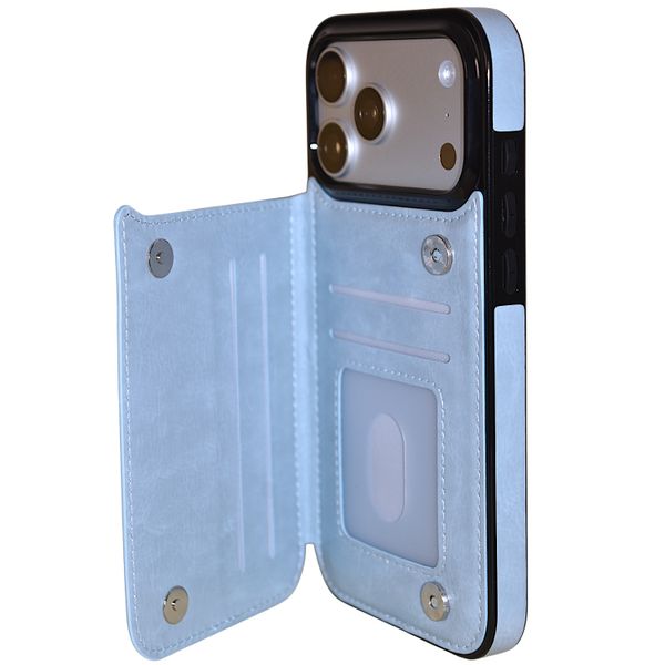 Flip Wallet Phone Case Compatible with iPhone - Sky Blue