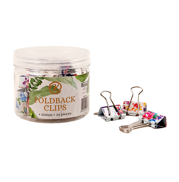 Kenzel - 25mm Foldback Assorted Pastel Clips 48 Pieces